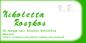 nikoletta roszkos business card